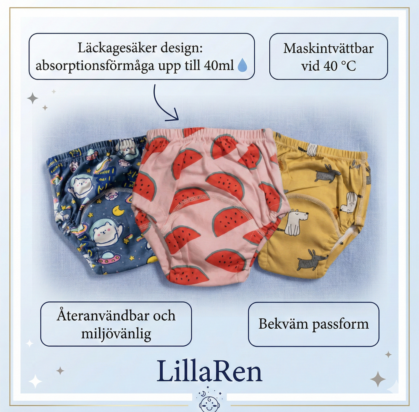 LillaRen Potträningsbyxor (3+2 GRATIS)