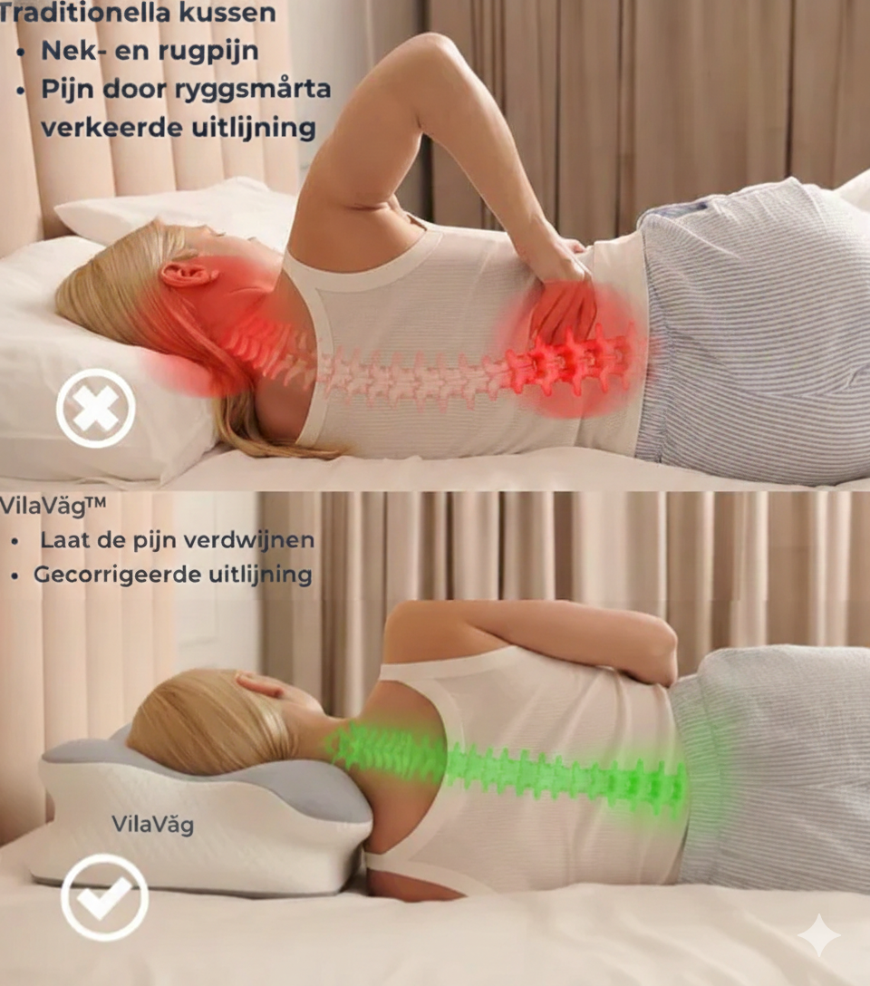 VilaVåg™ Ergonomisk Nackkudde (+ Gratis Extra Örngott & E-bok)