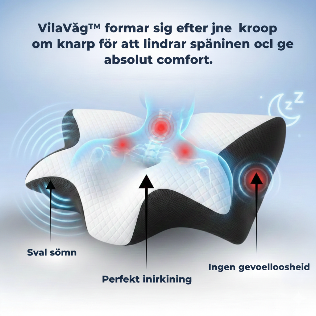 VilaVåg™ Ergonomisk Nackkudde (+ Gratis Extra Örngott & E-bok)