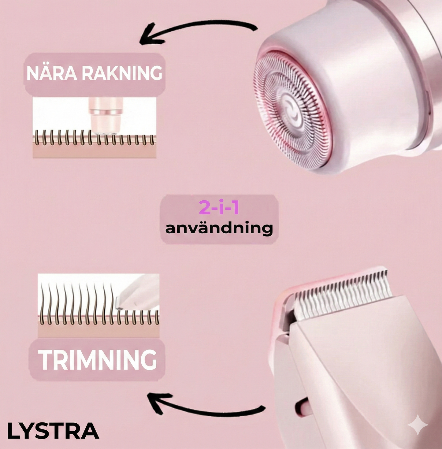 Lystra™ 2-i-1 Kroppsrakapparat